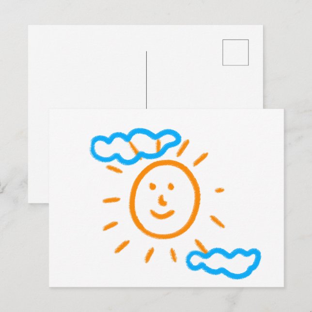 Carte Postale Télécharger des enfants Dessiner Transformer des e (Devant / Derrière)
