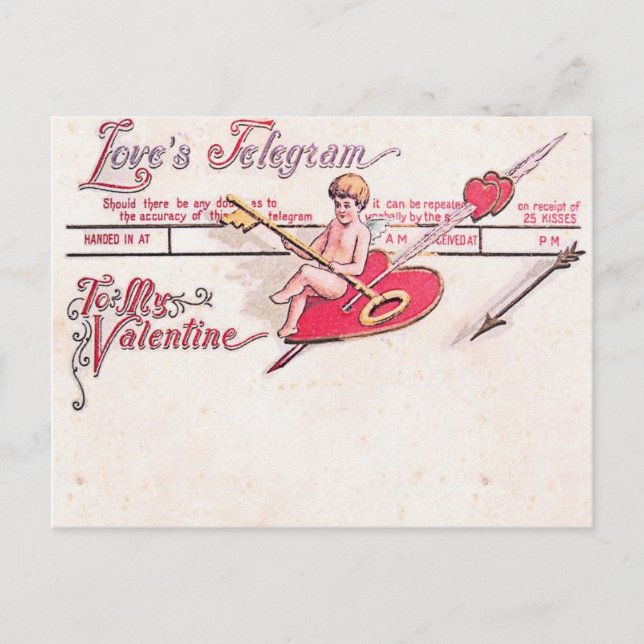 Carte Postale Télégramme d'amour (Devant)