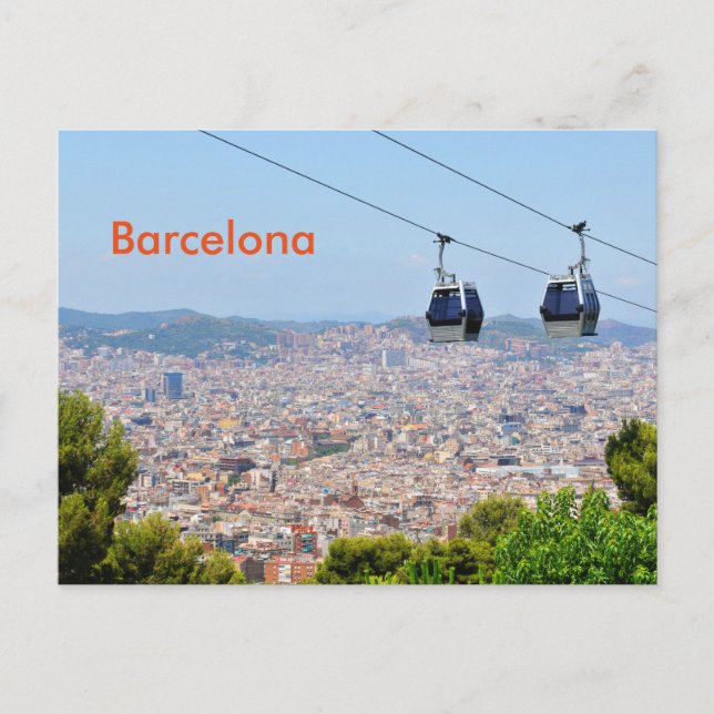 Carte Postale Téléphériques (funiculaires) à Barcelone (Devant)