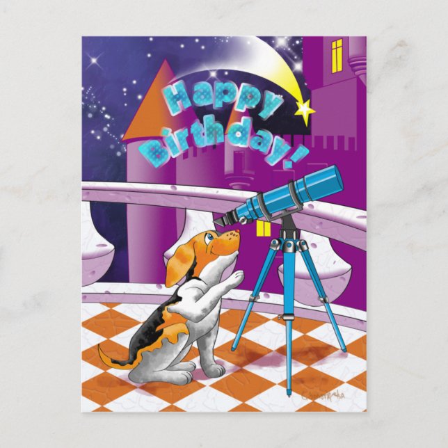 Carte Postale télescope pour chiens (Devant)