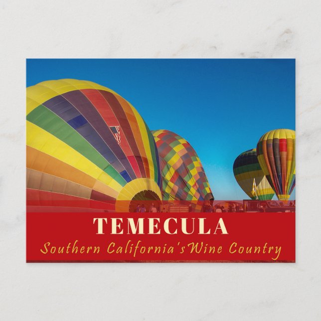 Carte postale Temecula Hot Air Ballola Pays du vin (Devant)