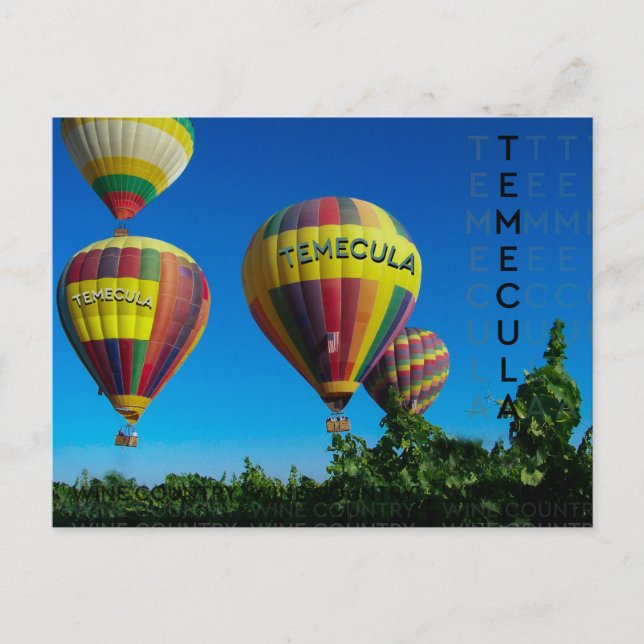 Carte postale Temecula Wine Country Hot Air Ballot (Devant)