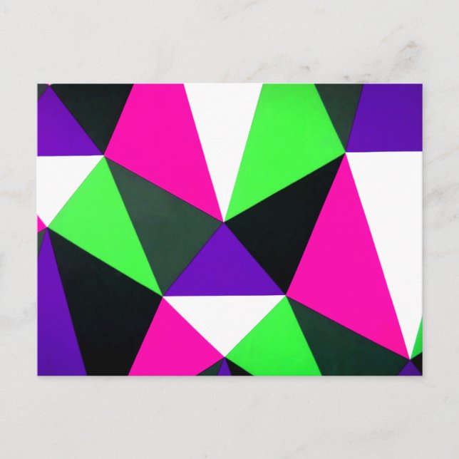 Carte Postale Téméraire 80s Color Block Neon Green Rose Purple (Devant)