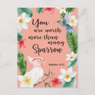 Carte Postale Témoin Jéhovah JW Encouragement Matthieu 10:31