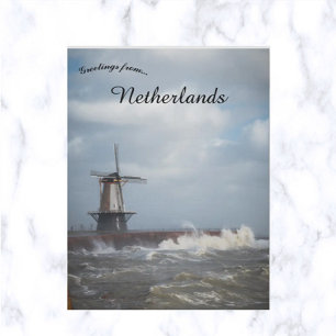 Carte Postale Tempête à Vlissingen Pays-Bas