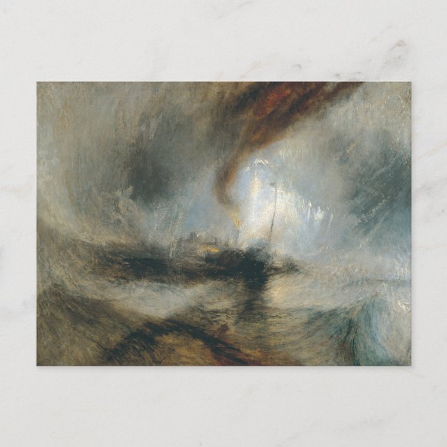Carte Postale Tempête de neige : Vapeur-Bateau à la bouche JMW T (Devant)