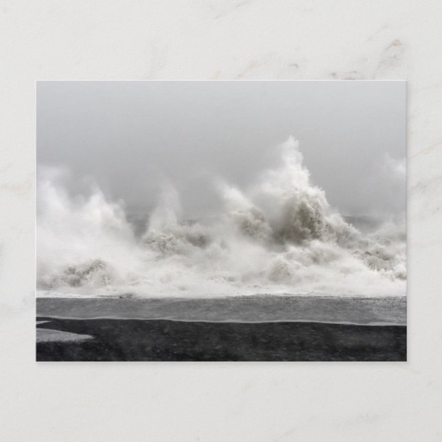 Carte Postale Tempête d'hiver rude Océan (Devant)
