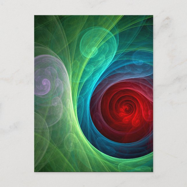 Carte Postale Tempête rouge Floral Art moderne Abstrait Motif co (Devant)