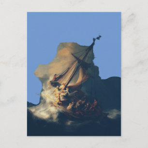 Carte Postale Tempête sur la mer de Galilée par Rembrandt Art