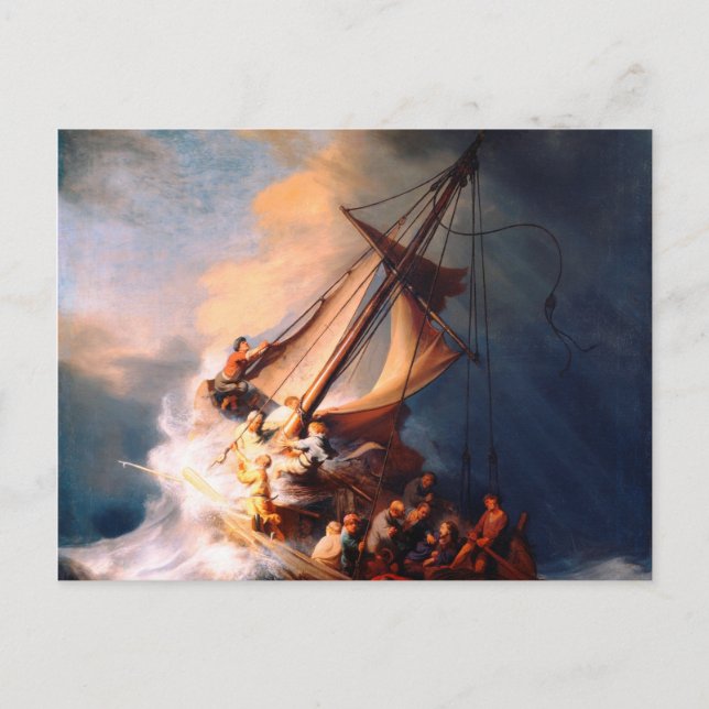 Carte Postale Tempête Sur La Mer De Galilée Peinture Rembrandt (Devant)
