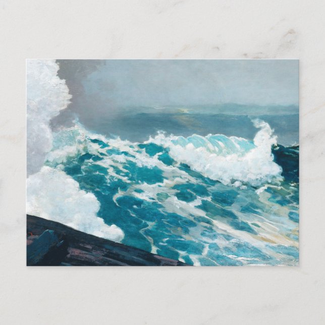 Carte Postale Tempête sur la peinture de la mer (Devant)