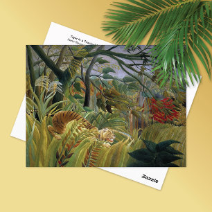 Carte Postale Tempête tropicale du tigre surpris Henri Rousseau