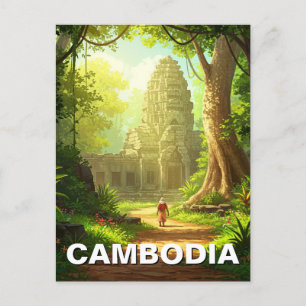 Carte Postale Temple à Angkor Vat Cambodge