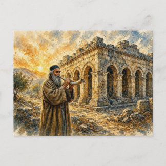 Carte Postale Temple antique et sonnerie du Shofar