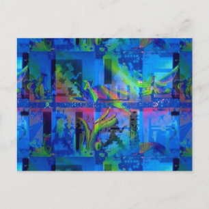 Carte postale "Temple Bleu" UV Art
