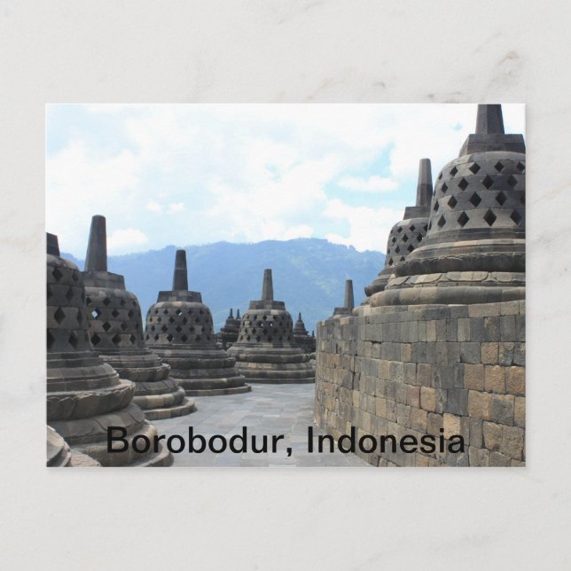 Carte Postale Temple bouddhiste de Borobodur, Indonésie (Devant)