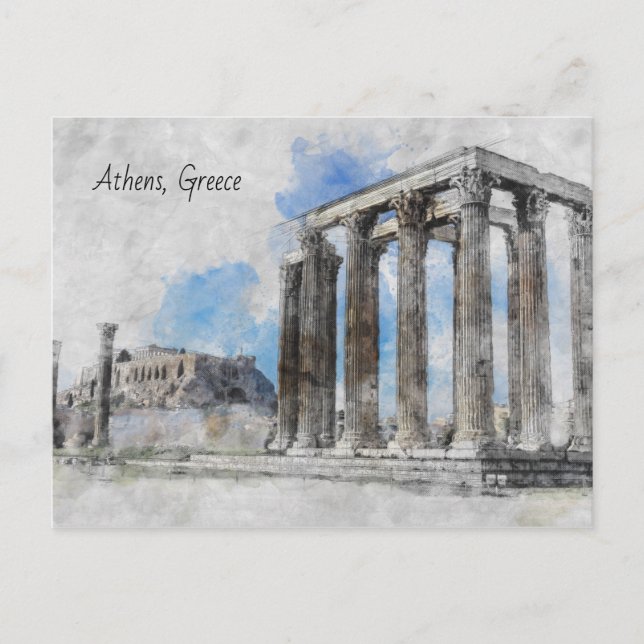 Carte Postale Temple de Zeus Athènes - Grèce Vintage Voyage (Devant)