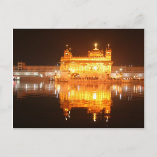 Carte Postale Temple d'or Amritsar Inde du Nord en soirée