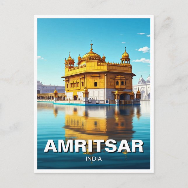 Carte Postale Temple d'or d'Amritsar (Devant)