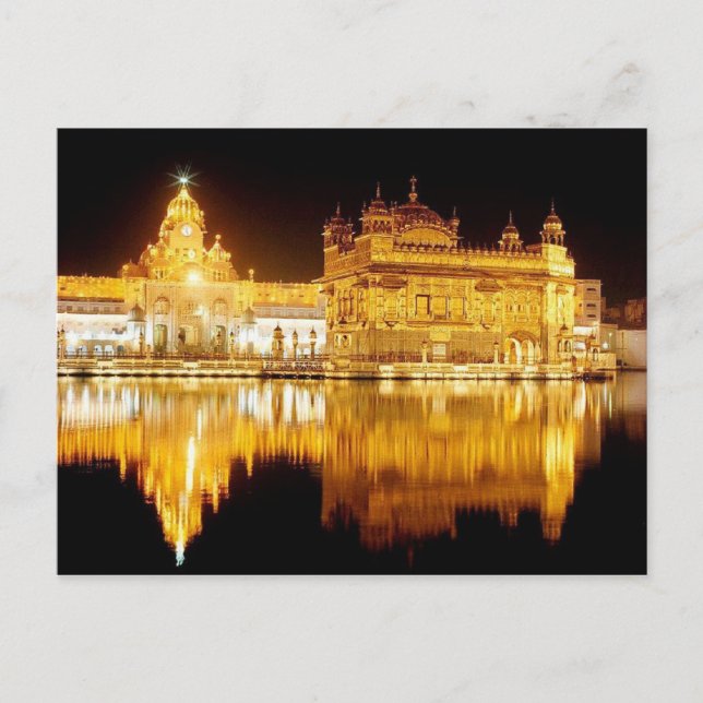 Carte postale Temple d'or Inde (nuit) Pendjab, Ind (Devant)