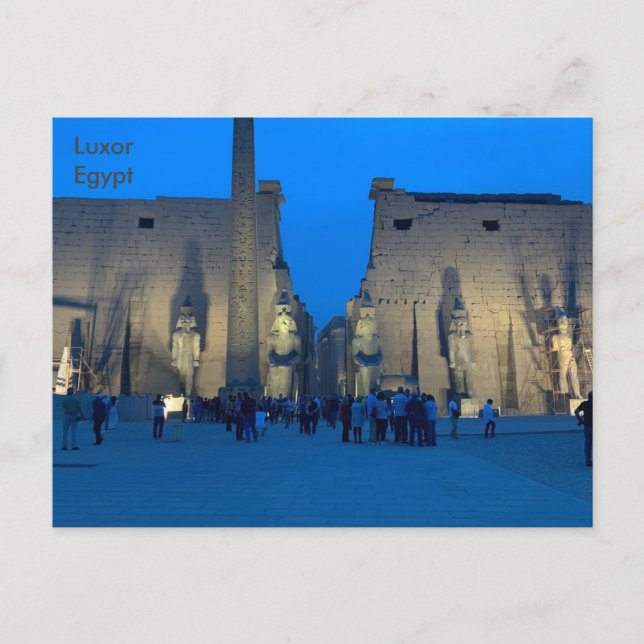 Carte Postale Temple égyptien de Louxor entrée de nuit (Devant)