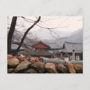 Carte Postale Temple en Corée du Sud rurale, automne