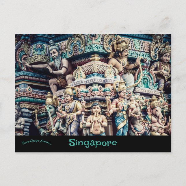 Carte Postale Temple hindou en Petite Inde Singapour (Devant)