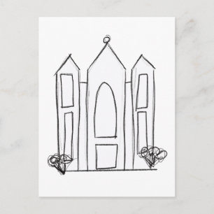 Carte Postale Temple mormon simple moderne LDS Salt Lake City 