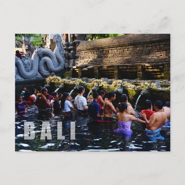 Carte Postale Temple Tirta Empul à Bali, Indonésie (Devant)