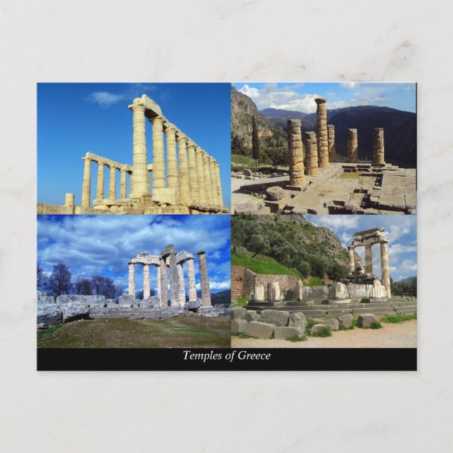 Carte Postale Temples antiques de Grèce (Devant)