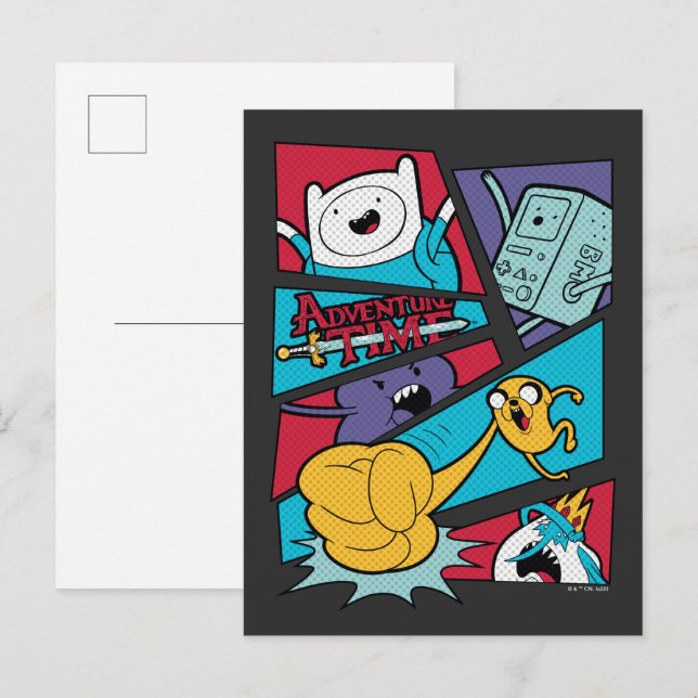 Carte Postale Temps d'aventure | Graphique du panneau d'action (Devant / Derrière)
