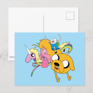 Carte Postale Temps d'aventure Lady, Bubblegum, Finn & Jake