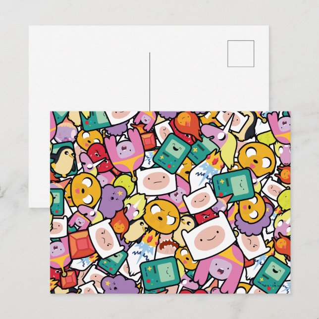 Carte Postale Temps d'aventure | Motif de jeu de caractères (Devant / Derrière)