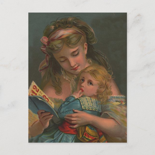 Carte Postale Temps de lecture victorien (Devant)