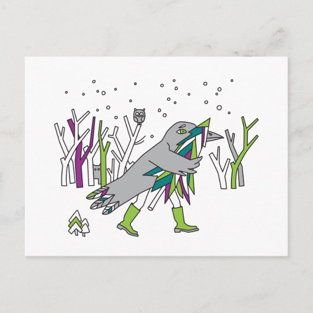 Carte Postale Temps de neige (Devant)