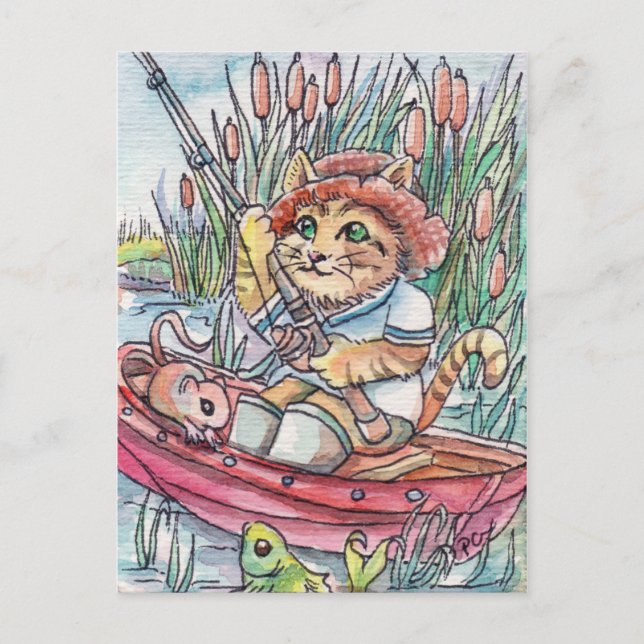 Carte Postale Temps de pêche (Devant)