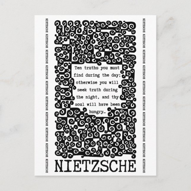 Carte Postale TEN TRUTHS citation de Nietzsche (Devant)