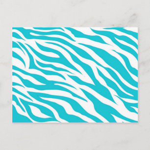 Carte Postale Tendance Turquoise Zèbre Blancs Frappes Posters de