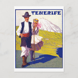 Carte Postale Tenerife, couple de villageois, Espagne, vintage
