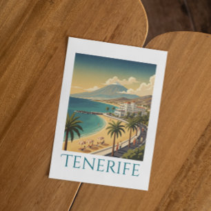 Carte Postale Tenerife Îles Canaries Voyage Côté Mer Rétro 