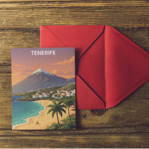 Carte Postale Tenerife Mont Teide Île Canarie Voyage Rétro