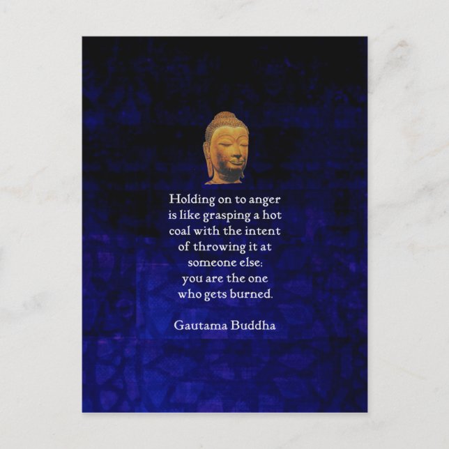 Carte Postale Tenir À La Colère Citation De Bouddha Inspirationn (Devant)