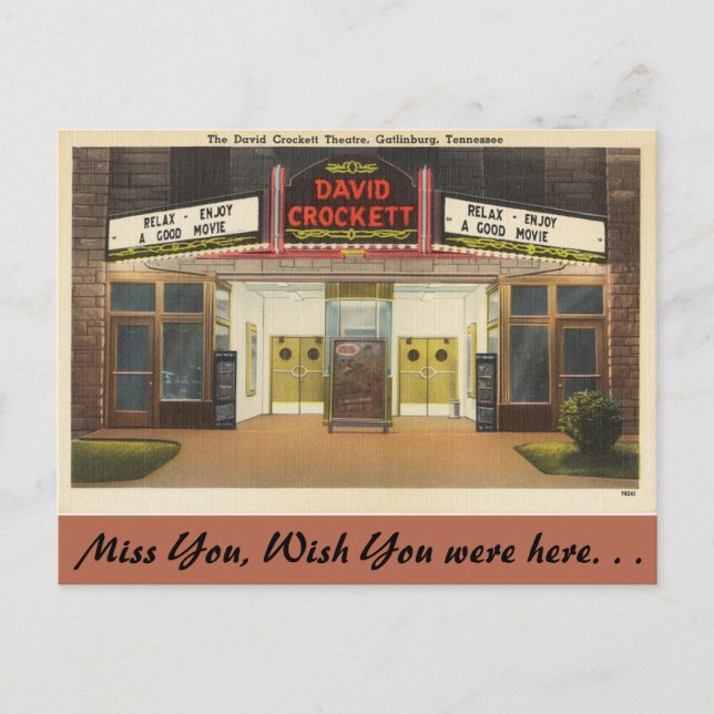 Carte Postale Tennessee, David Crockett Theatre, Gatlinburg (Devant)
