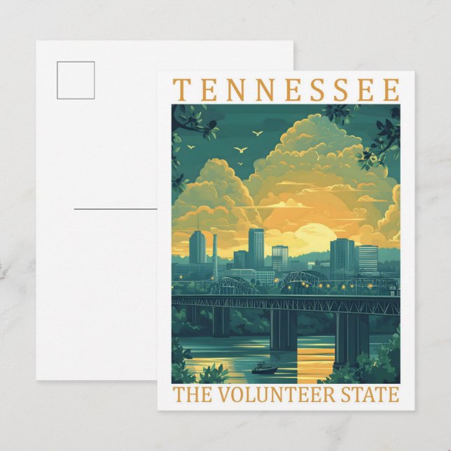 Carte Postale Tennessee the Volunteer State USA Travel Place (Devant / Derrière)