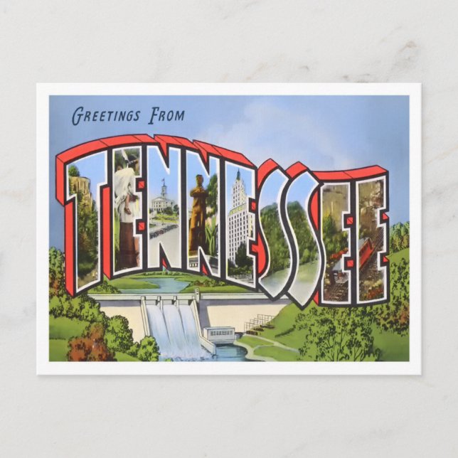 Carte postale Tennessee Vintage Big Letters (Devant)