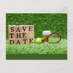 Carte Postale Tennis Anniversaire de fête Enregistrer la date de