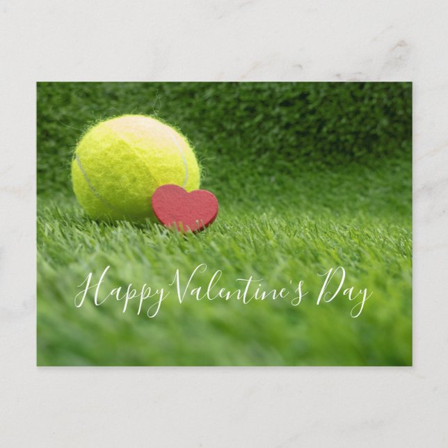 Carte Postale Tennis au coeur rouge pour la Saint-Valentin (Devant)