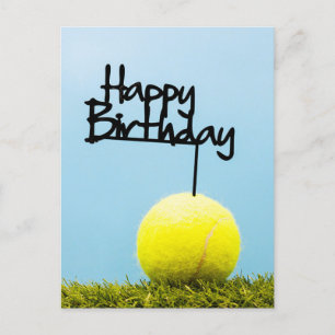 Carte Postale Tennis ball avec Joyeux Anniversaire Connexion cie