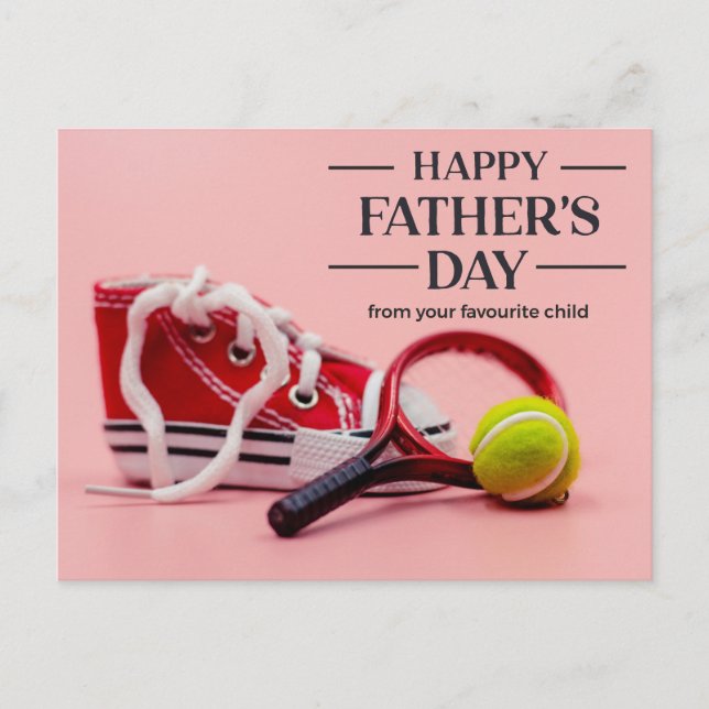 Carte Postale Tennis Bonne Fête des pères pour papa (Devant)
