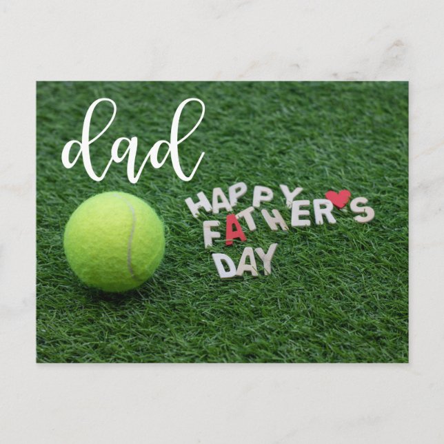 Carte Postale Tennis DAD Bonne Fête des pères avec balle de tenn (Devant)